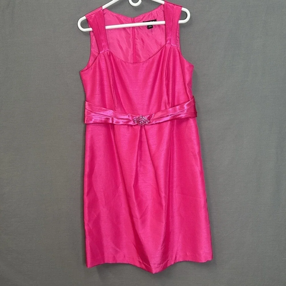 Dana Kay Womens Pink Satin Sheath Dress with Matching Bolero‎ Jacket Set 12